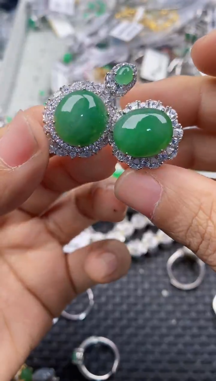 银S925镶嵌戒指翡翠555     8