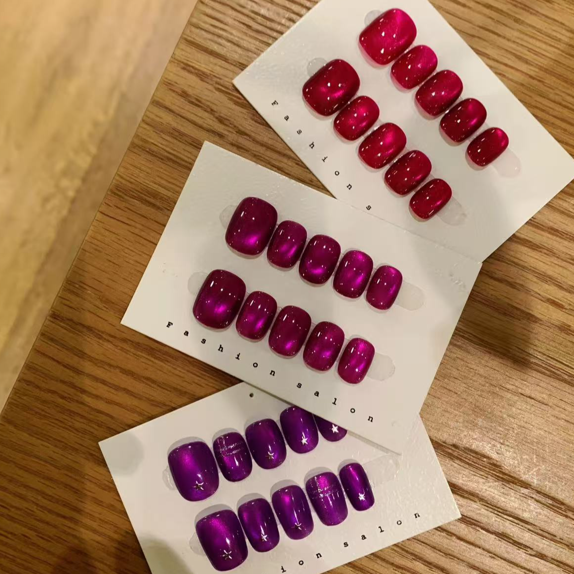 紫色合集丨百搭纯色时尚显白短款纯手工穿戴甲片