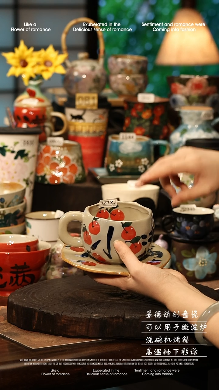 陶瓷景德镇高温釉下彩手工手绘款式@A1213@