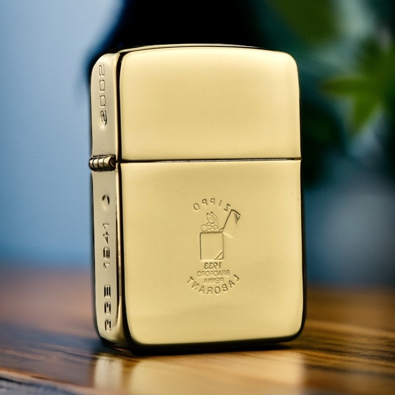 zippo火机18K镀金GGB打火机整机镀金精雕高抛光限量金色DYJ1