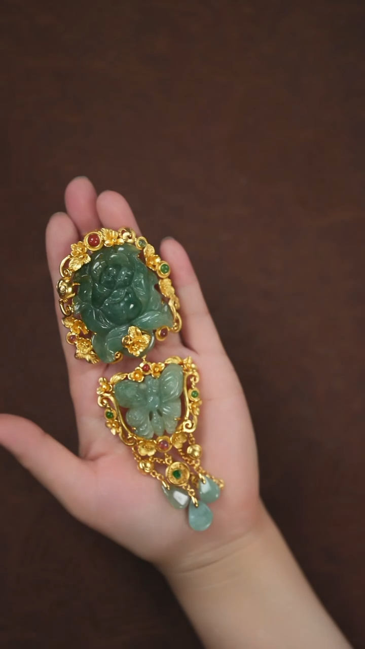 未镶嵌挂件翡翠闪购 蝶恋花