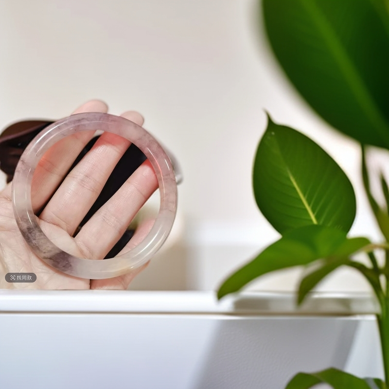 【凌总专属】天然金丝玉紫罗兰细圆条手镯 多样性发货 -014