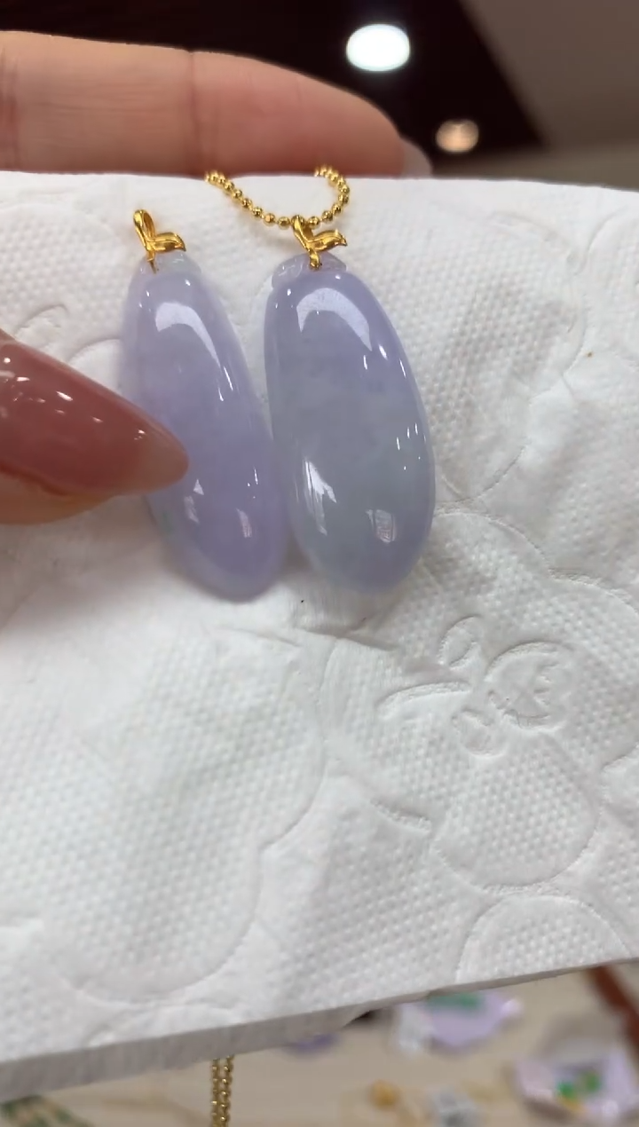 吊坠(不含链)18K金镶嵌翡翠福瓜多样性发货1件