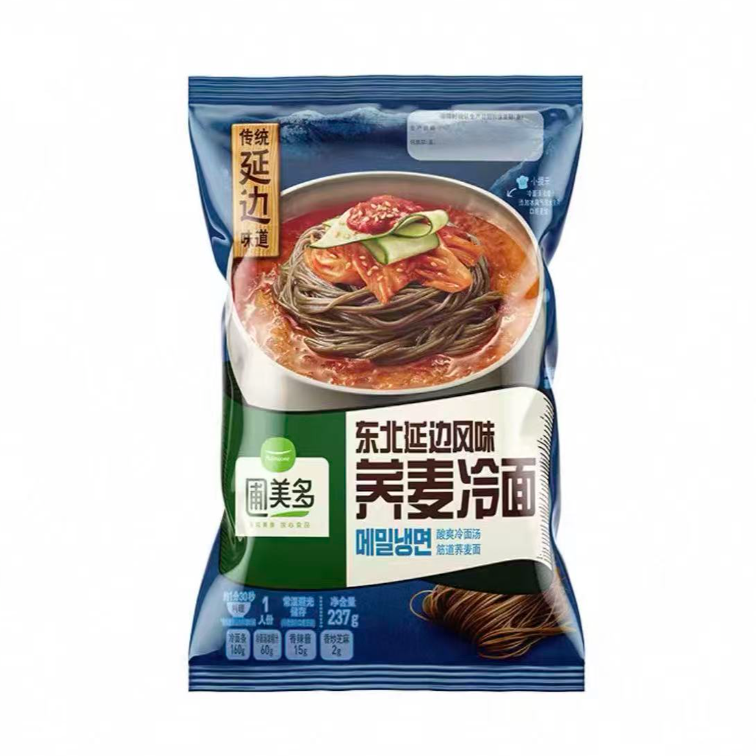 【保质期至26.1.16】圃美多 东北延边风味荞麦冷面237g*5袋