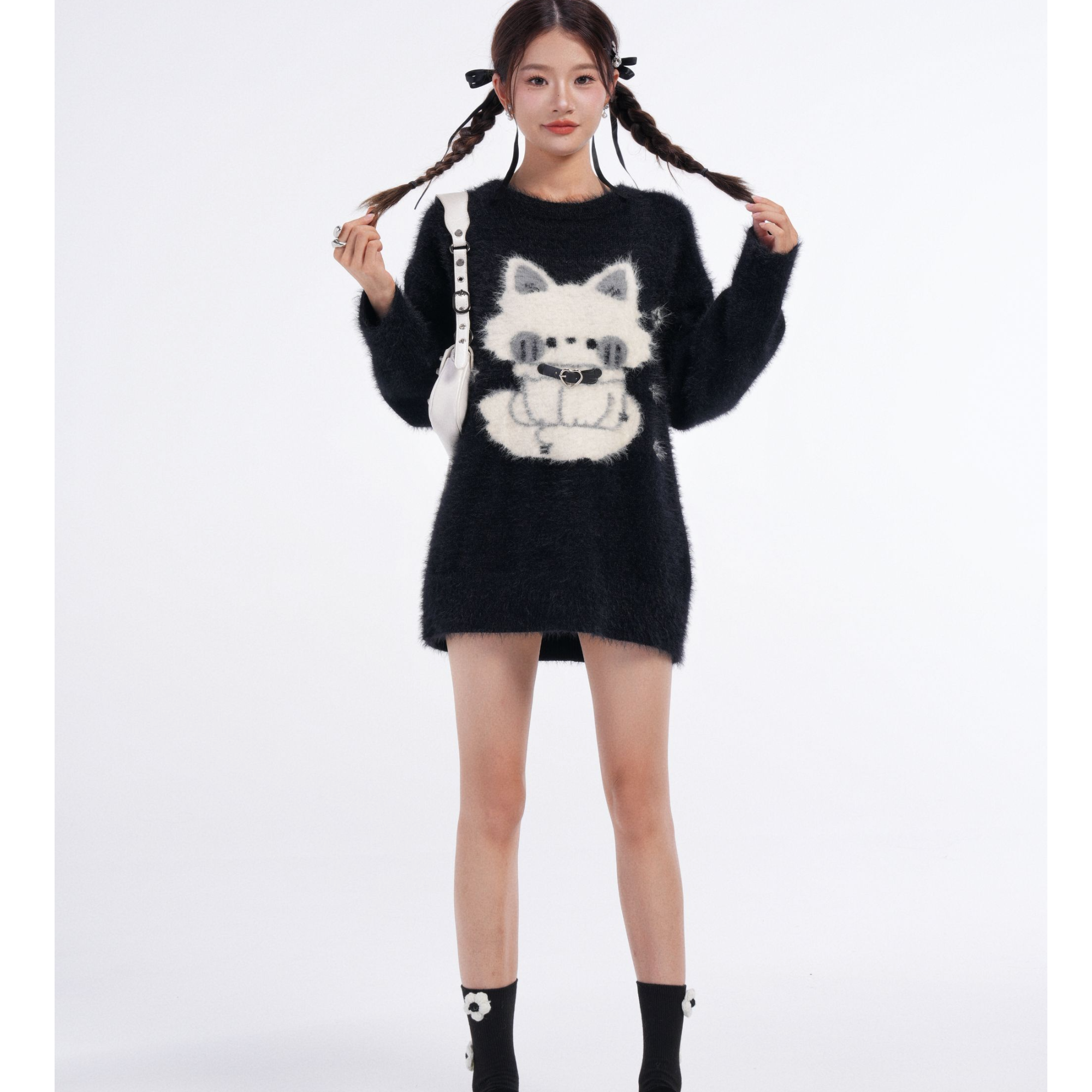 cosheng重生150小个子长袖毛衣新款白猫百搭定制款时尚显瘦休闲