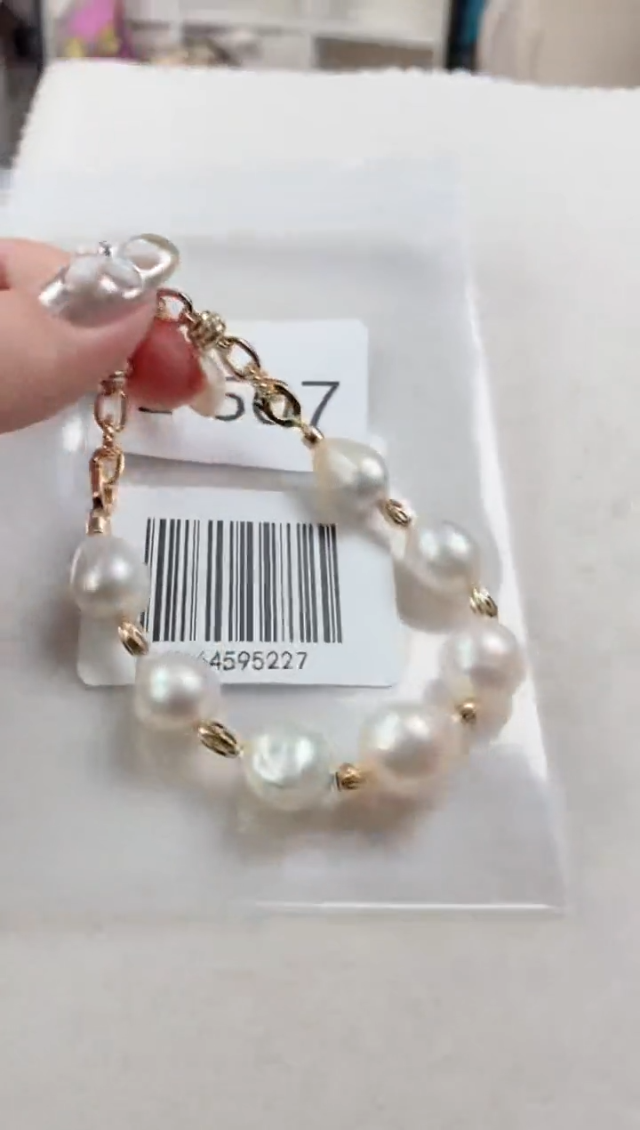 银S925镶嵌手链海水珍珠E607