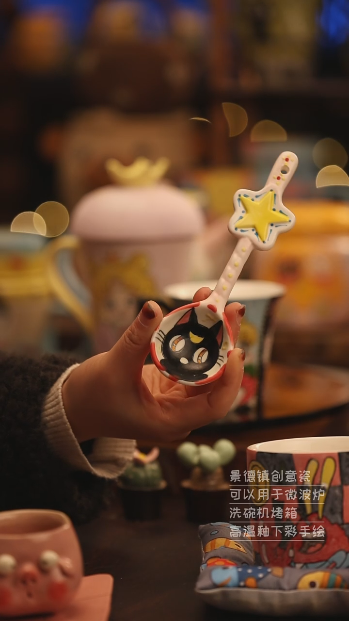 陶瓷景德镇可爱陶瓷釉下彩绘设计师款