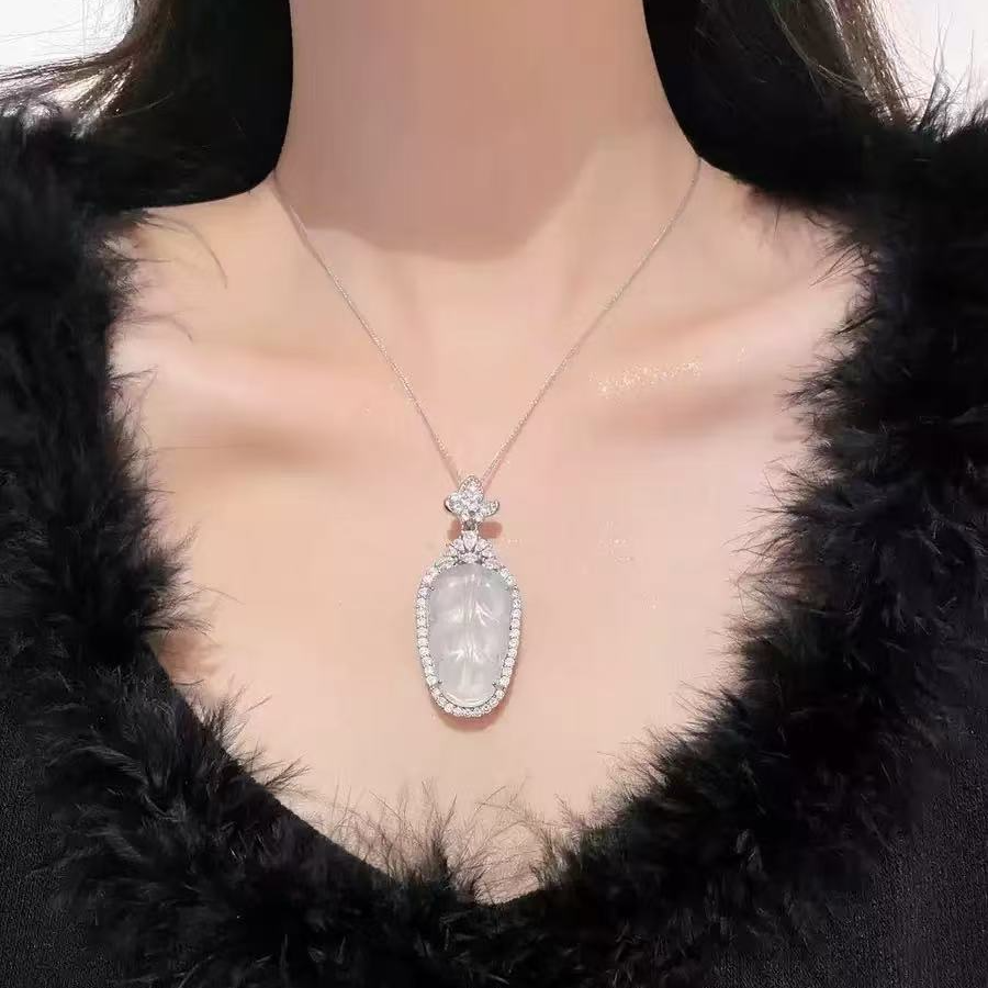 欧伦诗 钛钢项链 新中式金枝玉叶项链 60104A