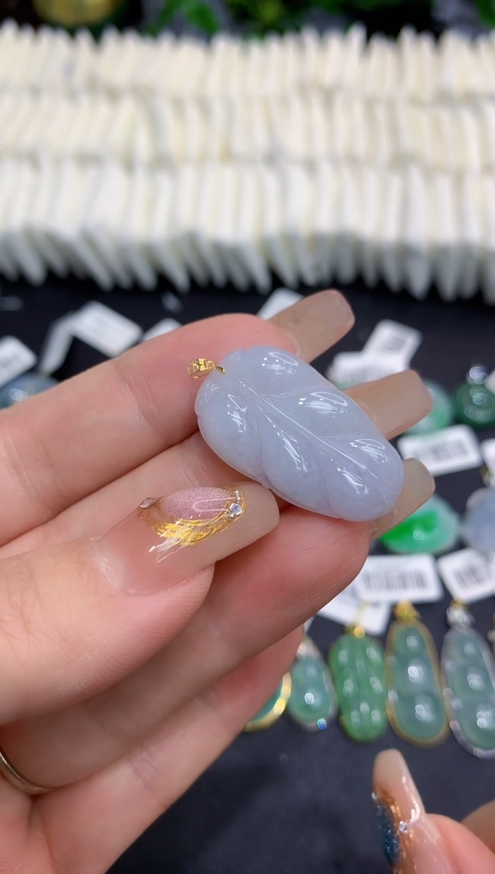 翡翠18K金镶嵌吊坠(不含链)11111