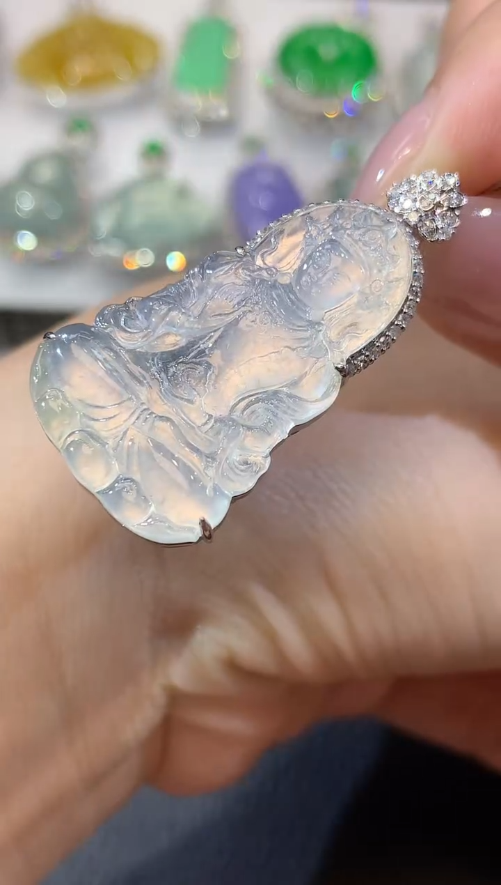 【闪购商品】翡翠18K金镶嵌吊坠(不含链)C49