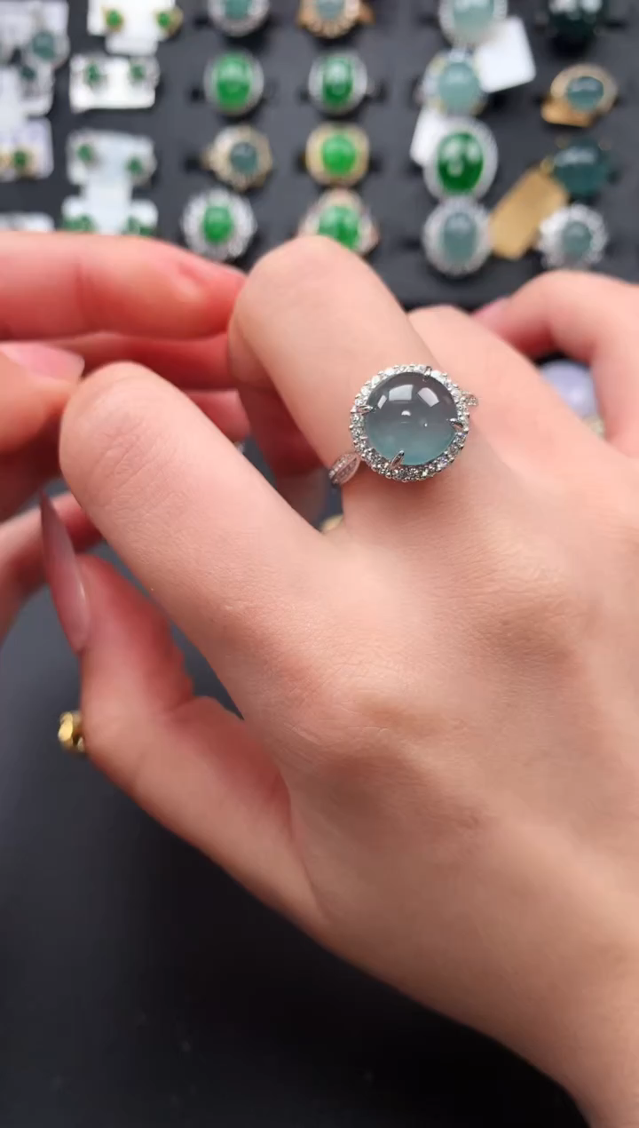 【闪购商品】翡翠戒指银S925镶嵌52141