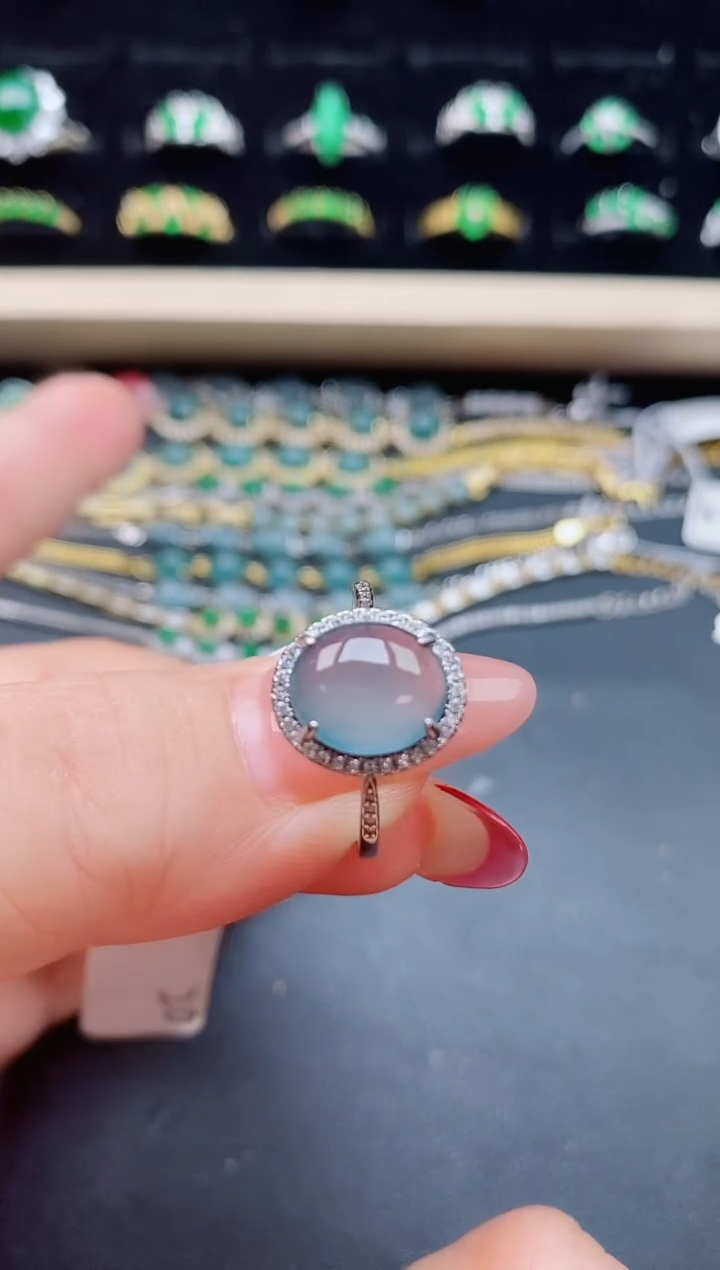 【闪购商品】翡翠戒指银S925镶嵌1321