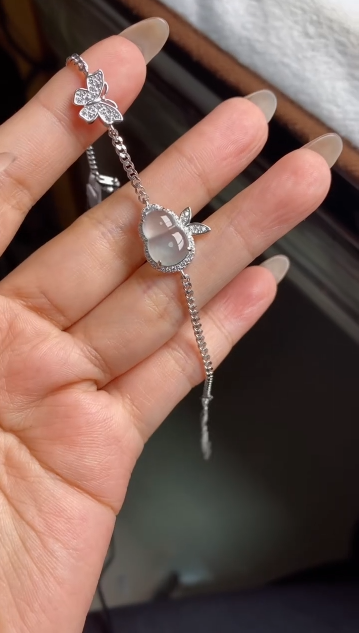 银S925镶嵌戒指翡翠天然A货翡翠