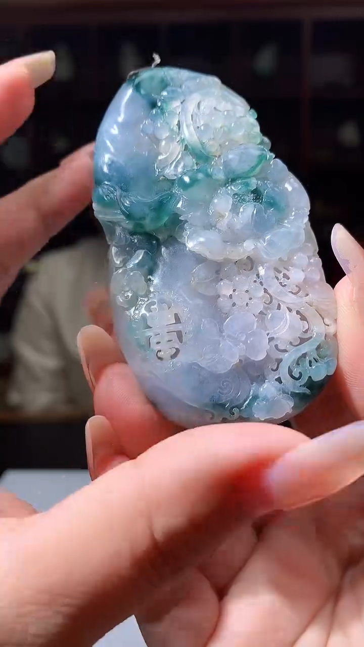 【闪购商品】定制翡翠未镶嵌1088xx-毛货挂件18