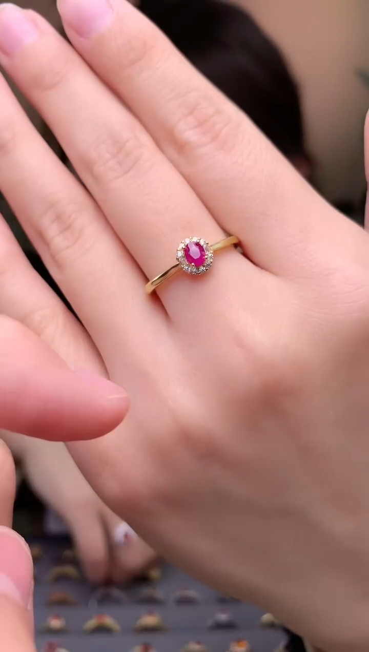 【闪购商品】红宝石戒指银S925镶嵌戒指