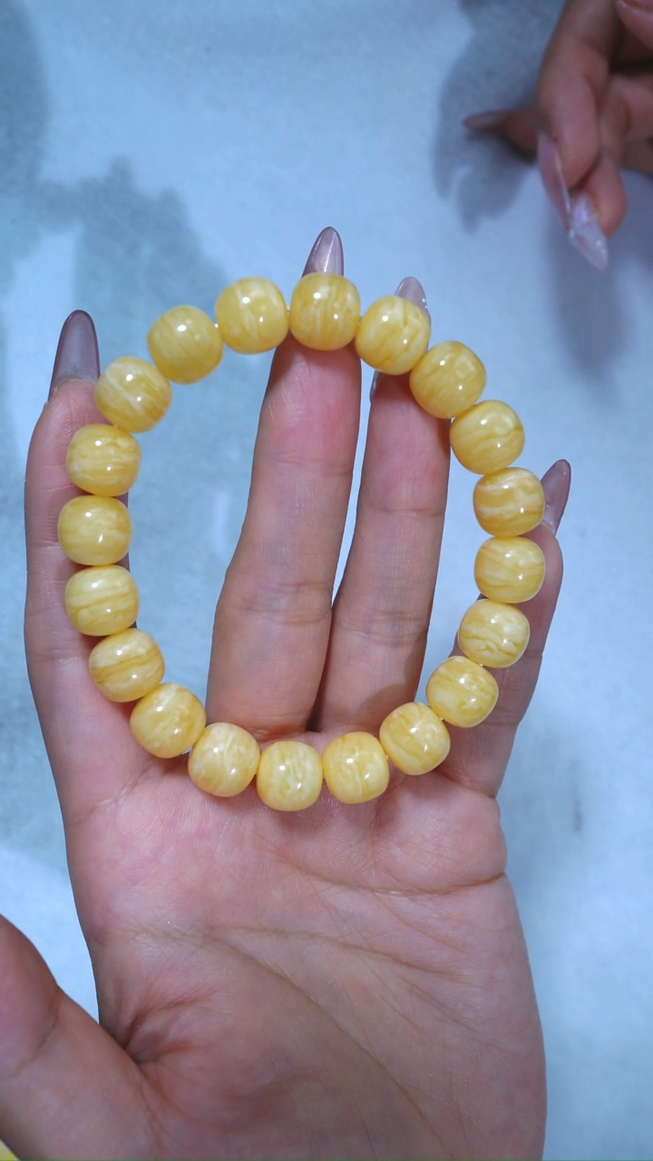 【闪购商品】蜜蜡手链未镶嵌同料！11mm同料虎皮纹千层雪焦皮