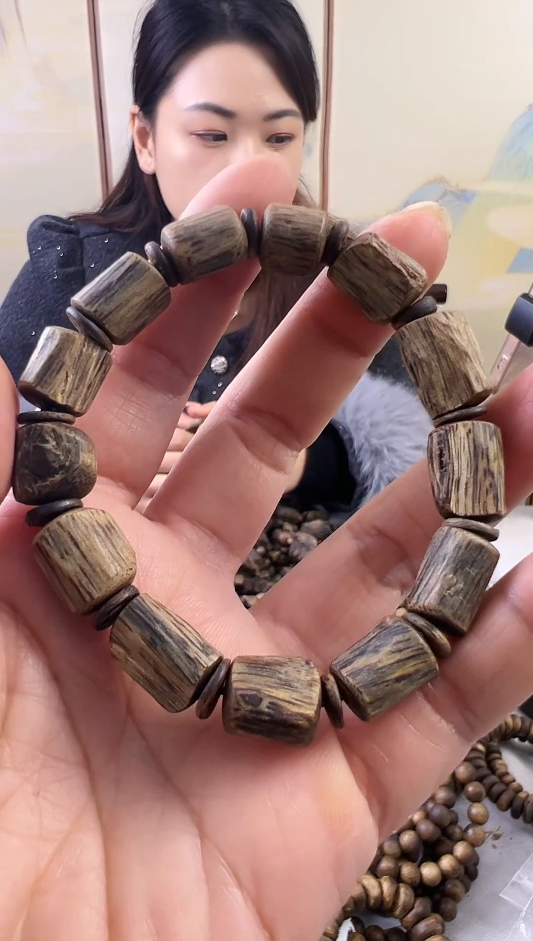 【闪购商品】沉香手串棋楠桶珠单圈手串10克
