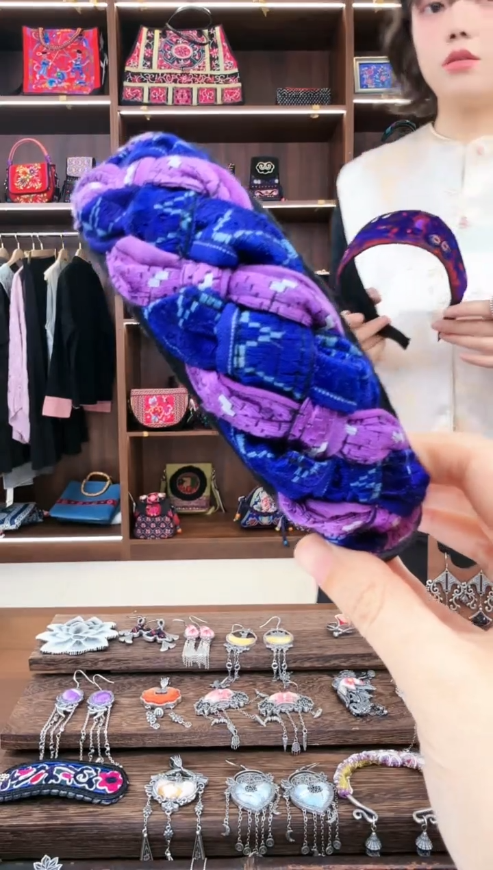 【闪购商品】织绣发箍48夹子蚩梦苗族古绣