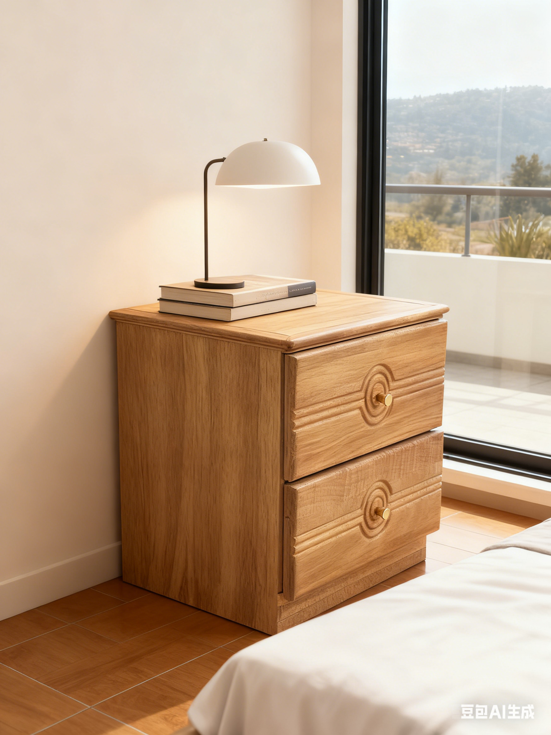 胡桃木全实木床头柜做木蜡油工艺环保0甲醛