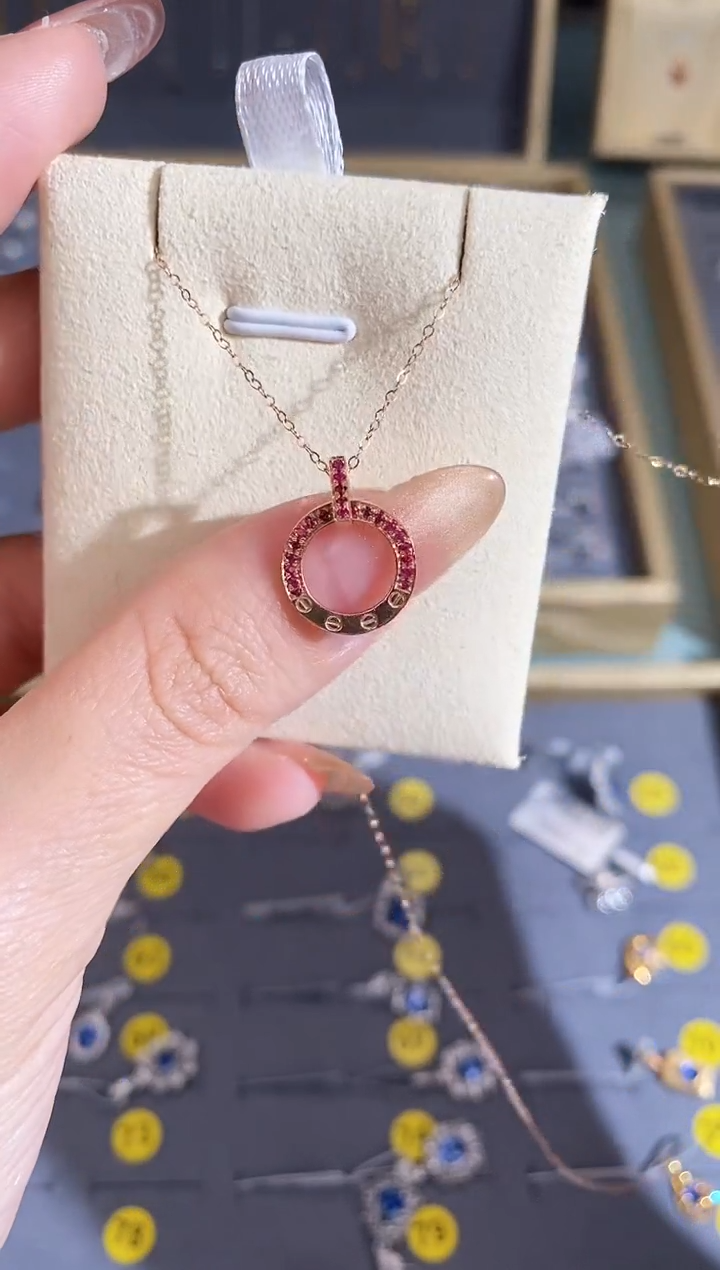 【闪购商品】红宝石颈饰18K金镶嵌项链