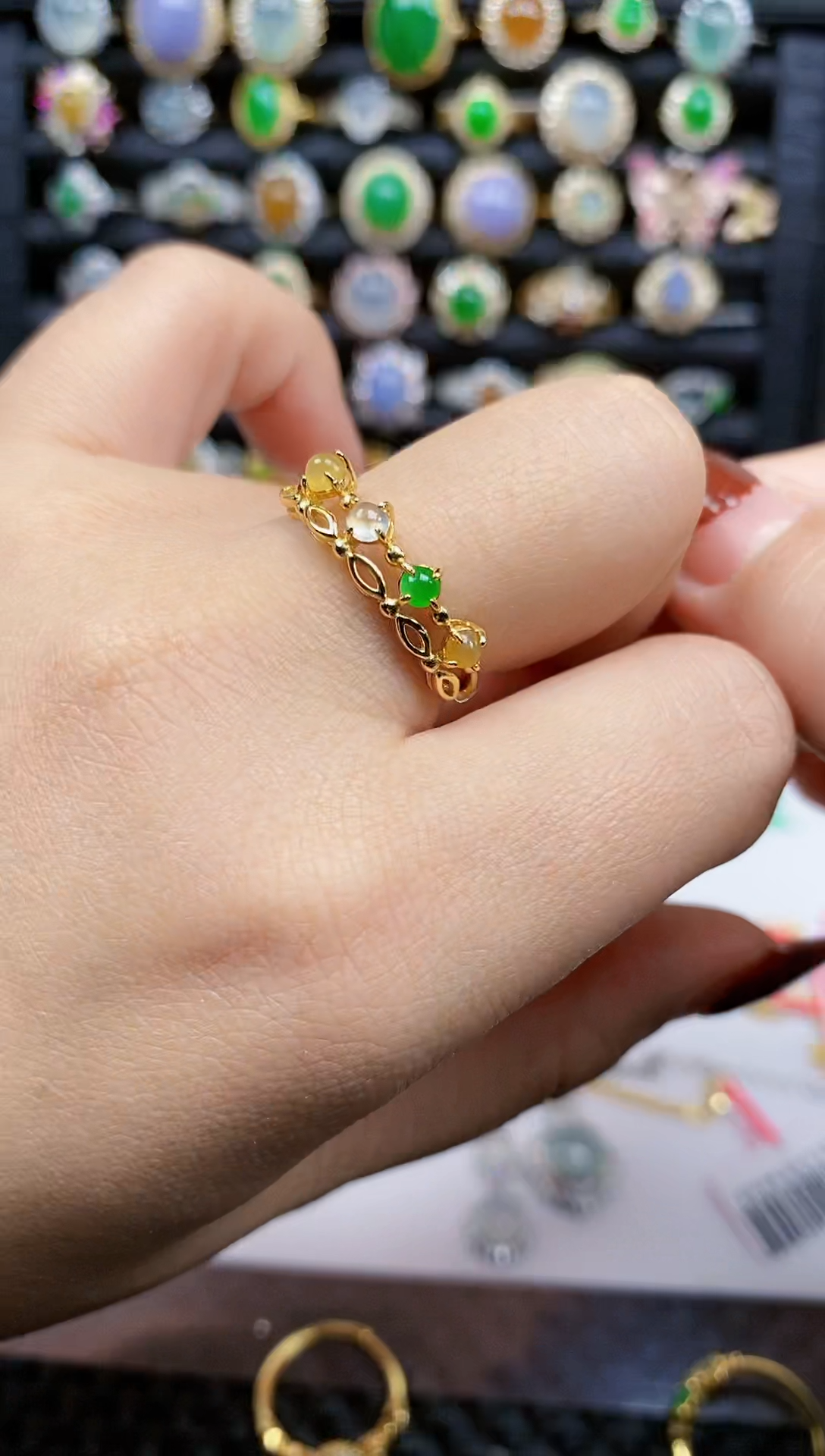 银S925镶嵌戒指翡翠302