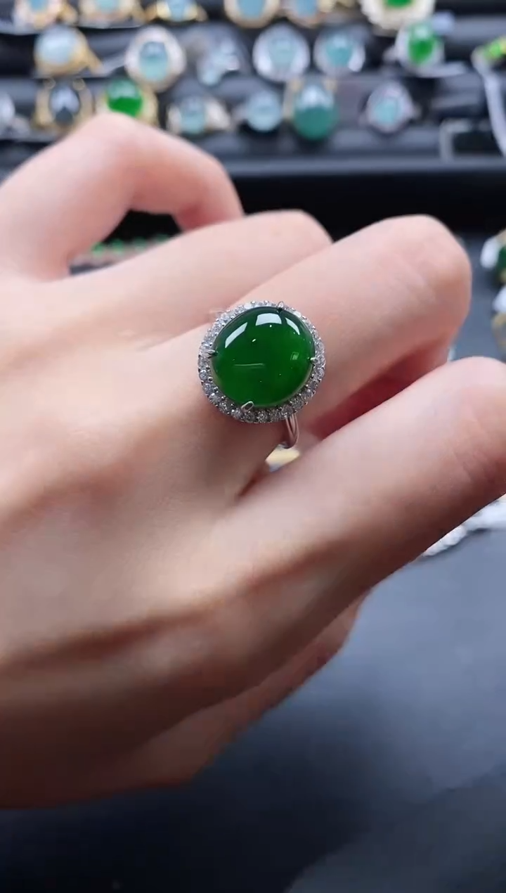 【闪购商品】翡翠戒指银S925镶嵌1111