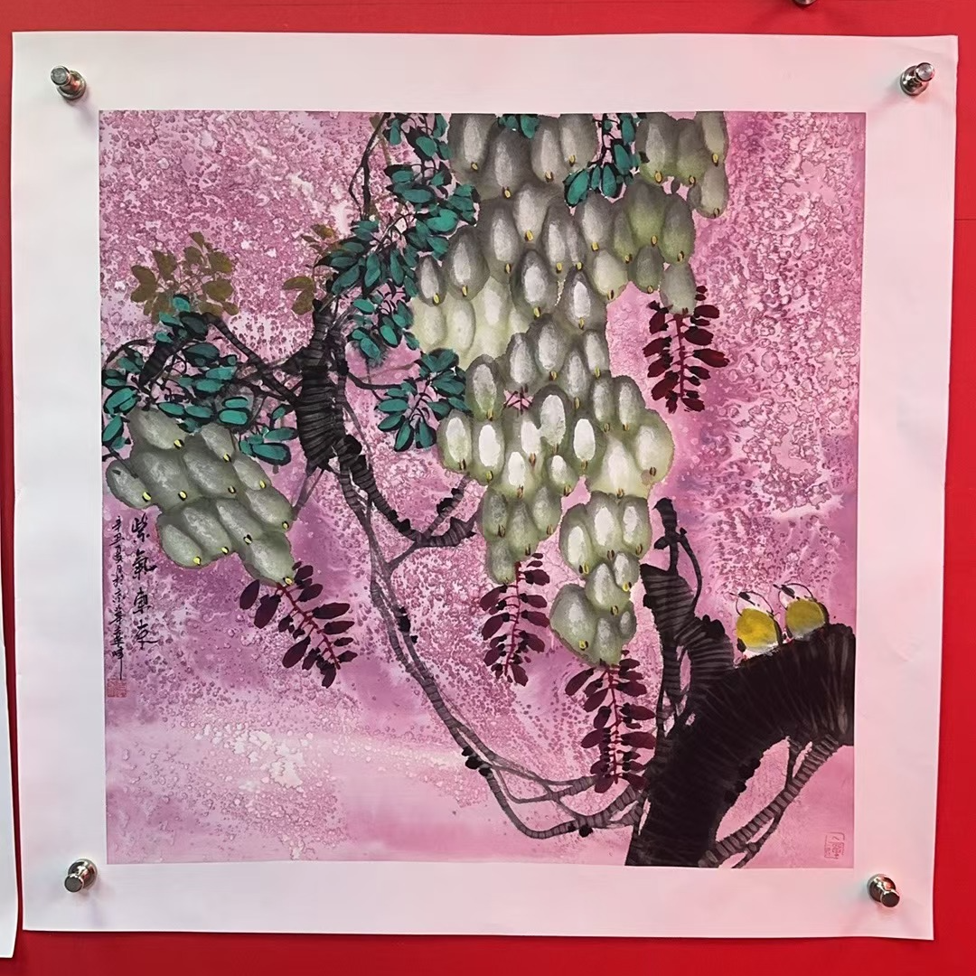 莫远峰 紫气东来 四尺斗方 宣纸手绘79