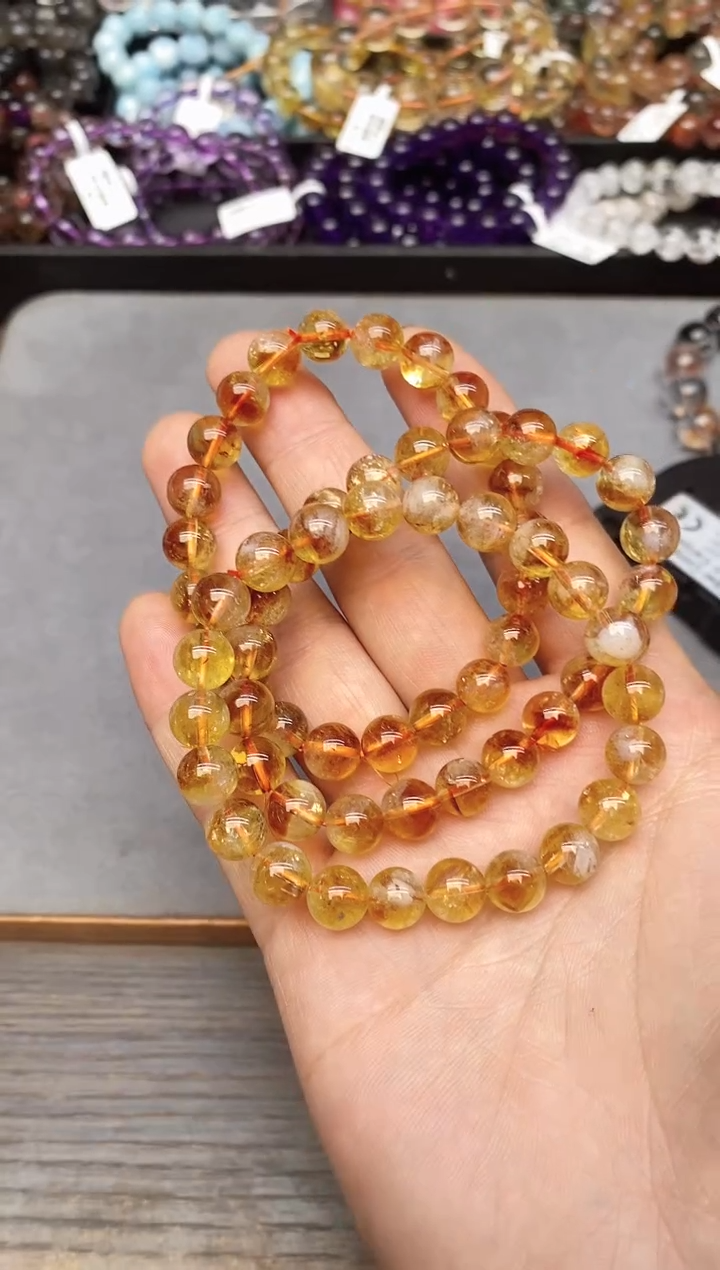 【闪购商品】水晶手串未镶嵌A74 黄塔晶 8mm