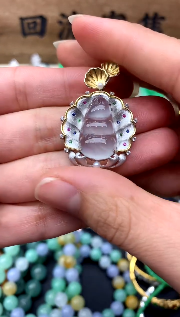 【闪购商品】翡翠颈饰18K金镶嵌331-中国好珍宝