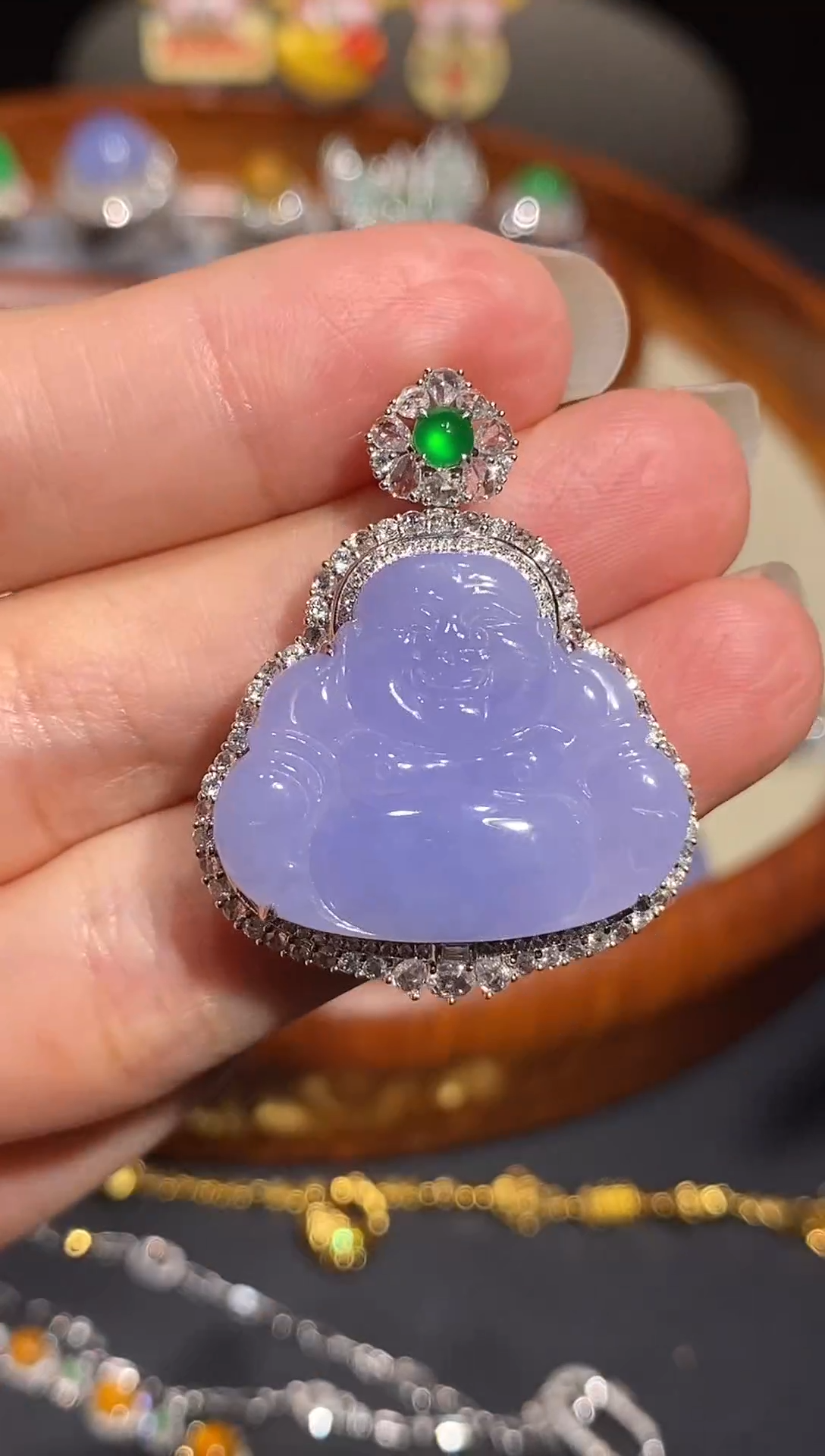 【闪购商品】翡翠吊坠(不含链)18K金镶嵌吊坠