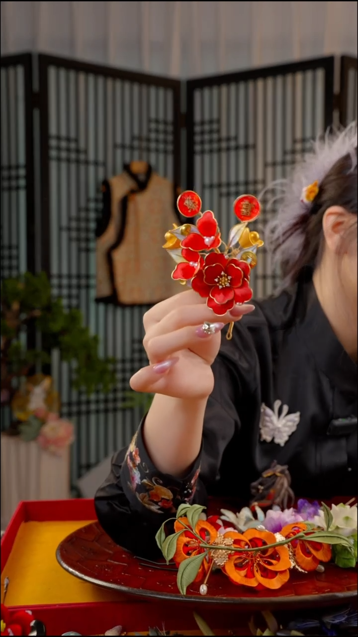 刺绣非遗苏绣绒花