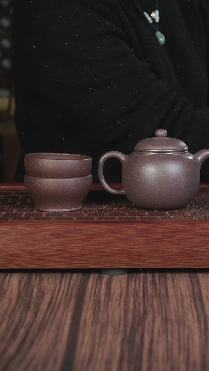 【闪购商品】紫砂茶壶粗砂天青匏尊套组