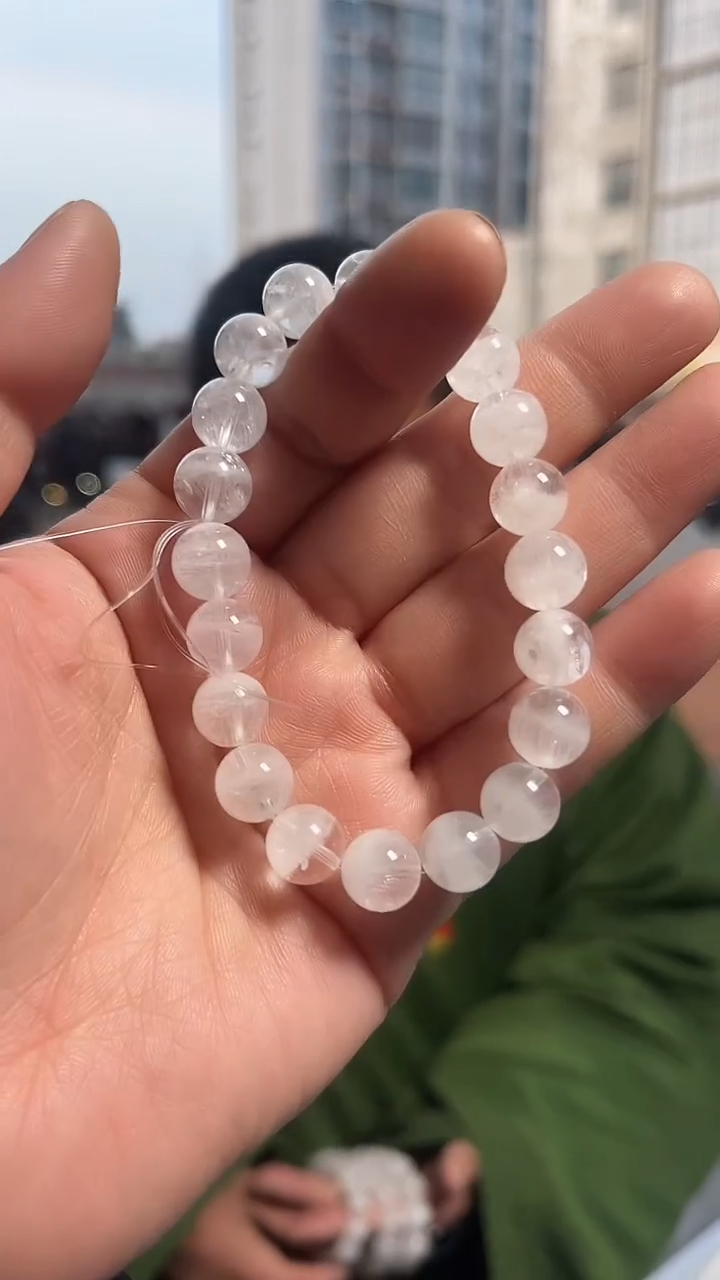 【闪购商品】水晶手链未镶嵌天然白幽灵手串多样性发一9mm