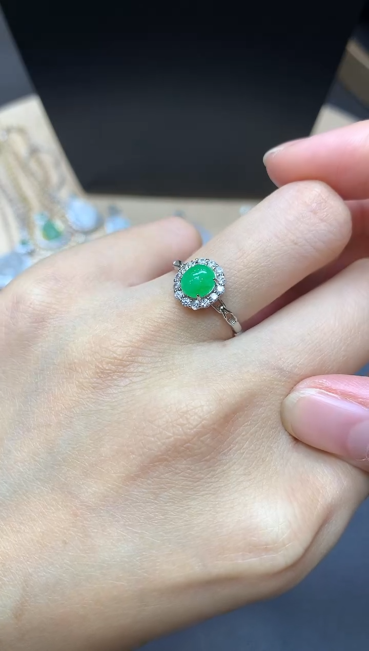 【闪购商品】翡翠戒指银S925镶嵌蛋面【无服务费】