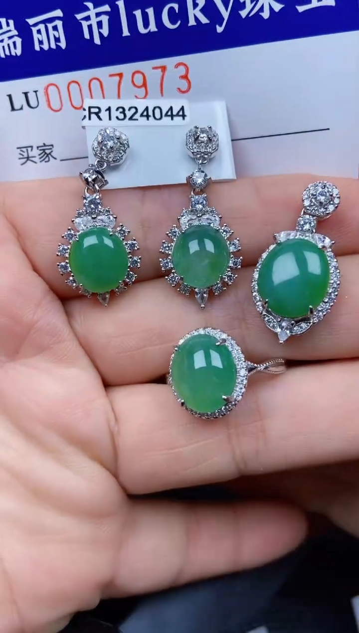 【闪购商品】翡翠颈饰银S925镶嵌7973