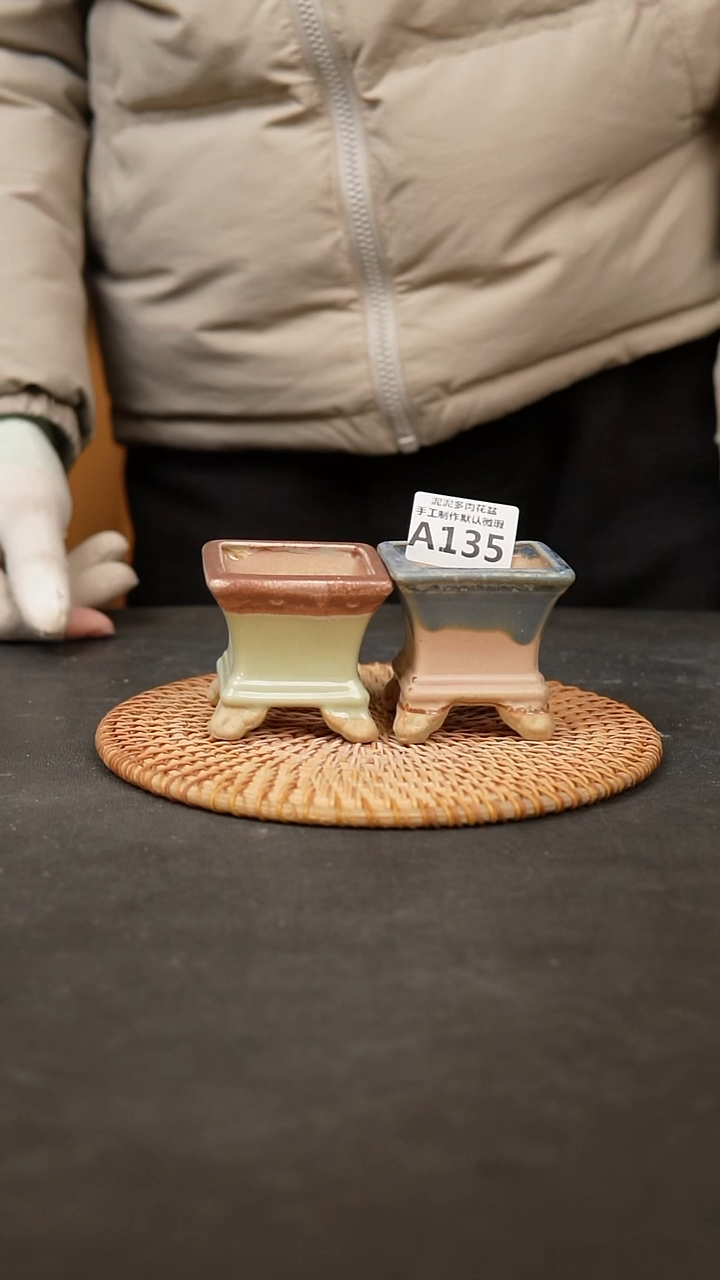 【闪购商品】瓷片135泥泥手工花盆