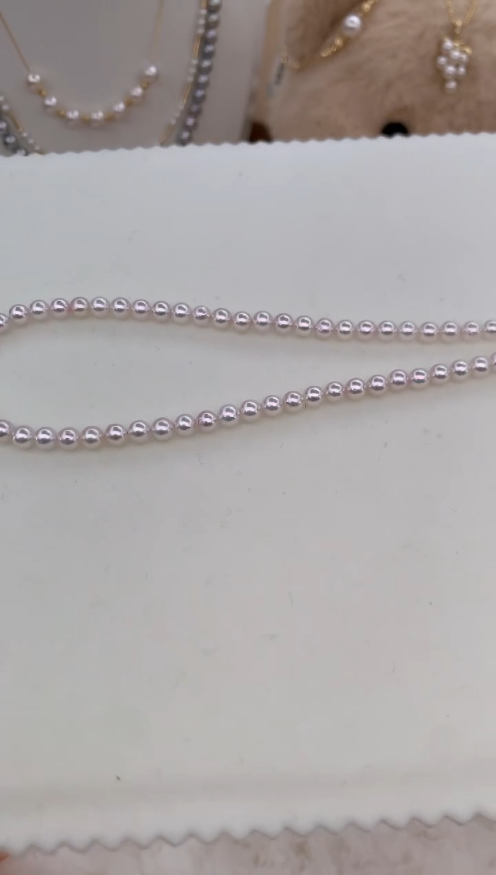 【闪购商品】海水珍珠项链18K金镶嵌4.5-5极光小米链