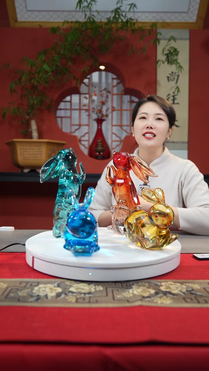 【闪购商品】琉璃手工艺品摇摇兔单只