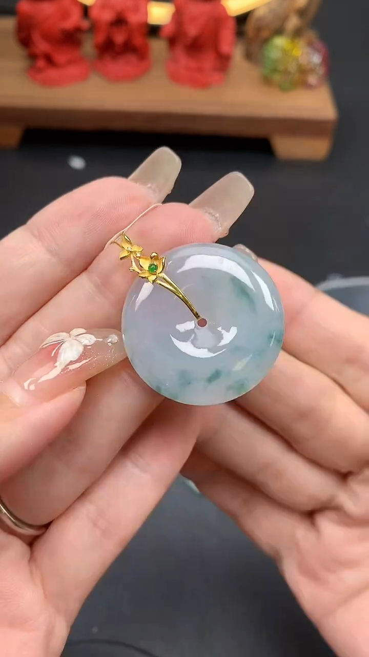 【闪购商品】翡翠吊坠(不含链)18K金镶嵌MS150177