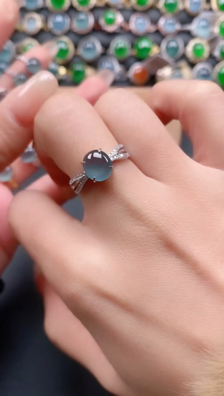 银S925镶嵌戒指翡翠111111