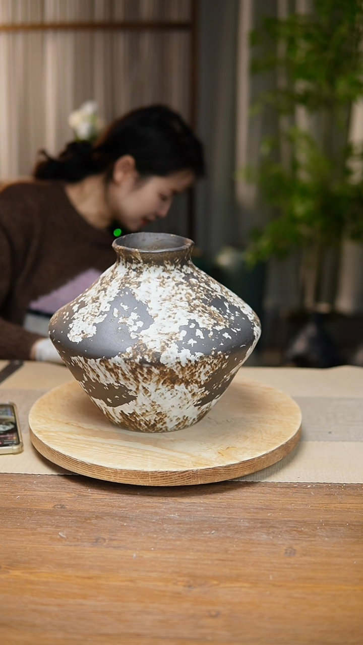 【闪购商品】陶瓷 花器诧寂黑飞碟