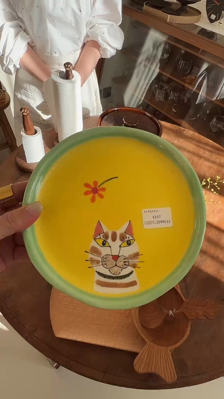 冉*逸茶道摆件0000黄色猫咪8011