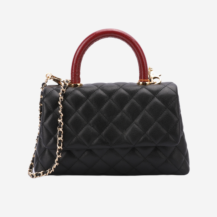 SHIYUN/施蕴黑色【红色手柄】23cm秋冬手提包-34004