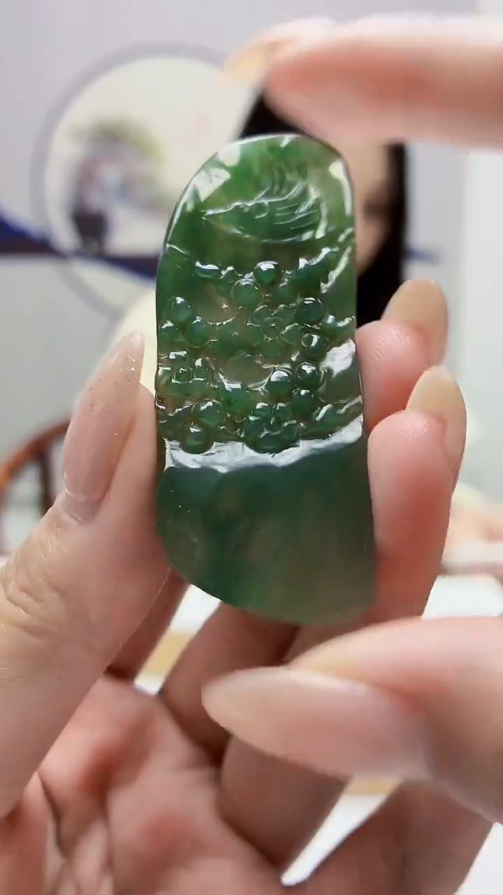 未镶嵌定制翡翠3495MM-毛货挂件18