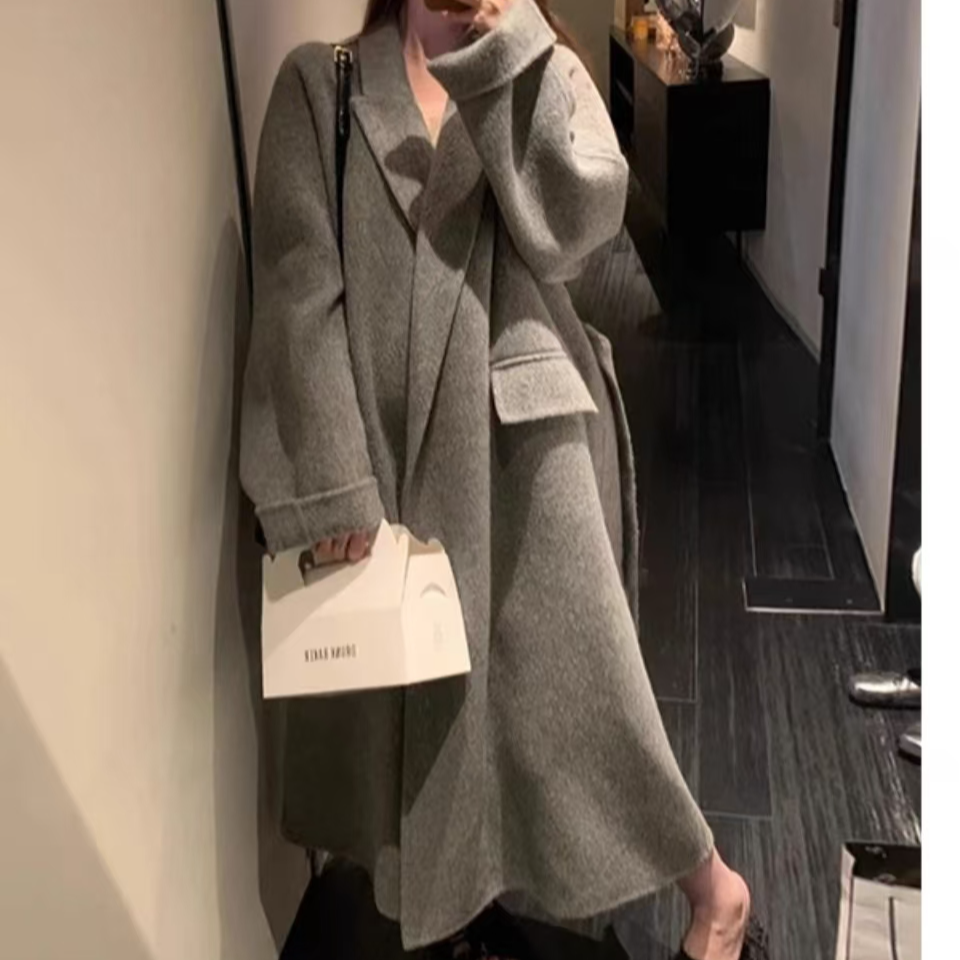 《林深见鹿》25新款休闲羊毛大衣女韩系气质羊毛外套