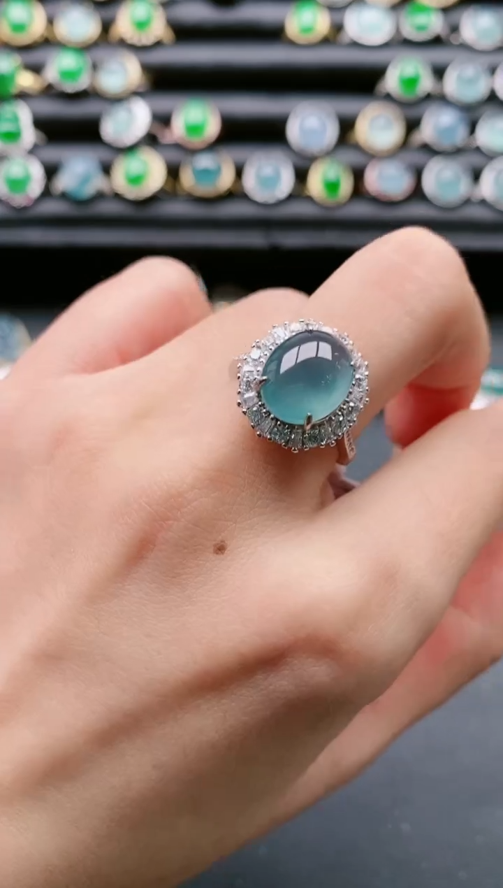 【闪购商品】翡翠戒指银S925镶嵌11111