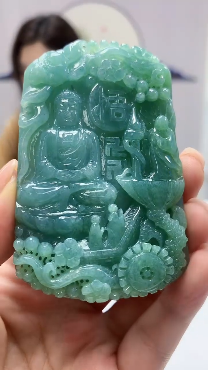 【闪购商品】定制翡翠未镶嵌4829ms-毛货挂件佛137