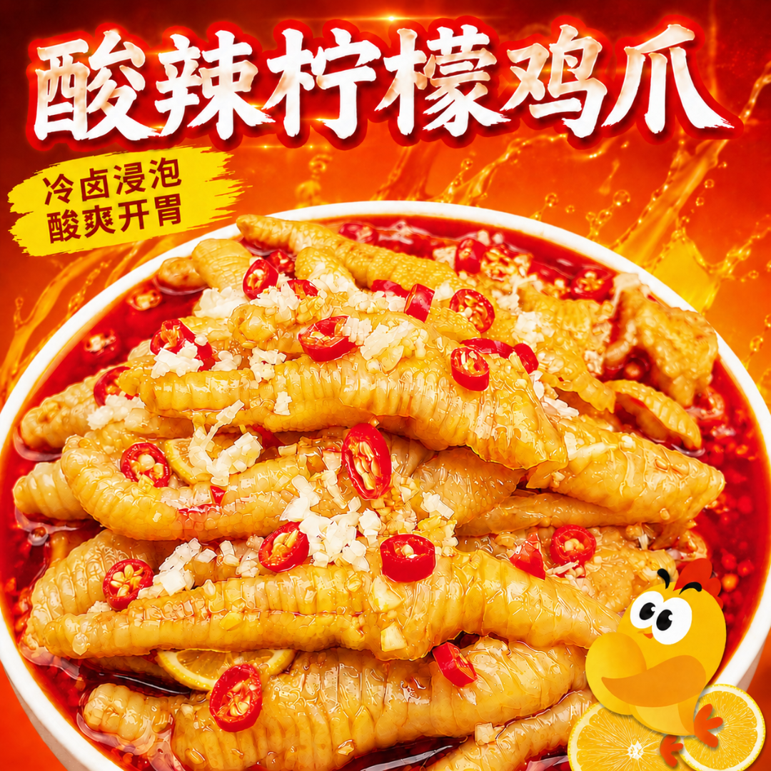柠檬无骨鸡爪脱骨无骨2斤装酸辣无骨大鸡爪大份量去骨鸡爪鸡爪子商品图