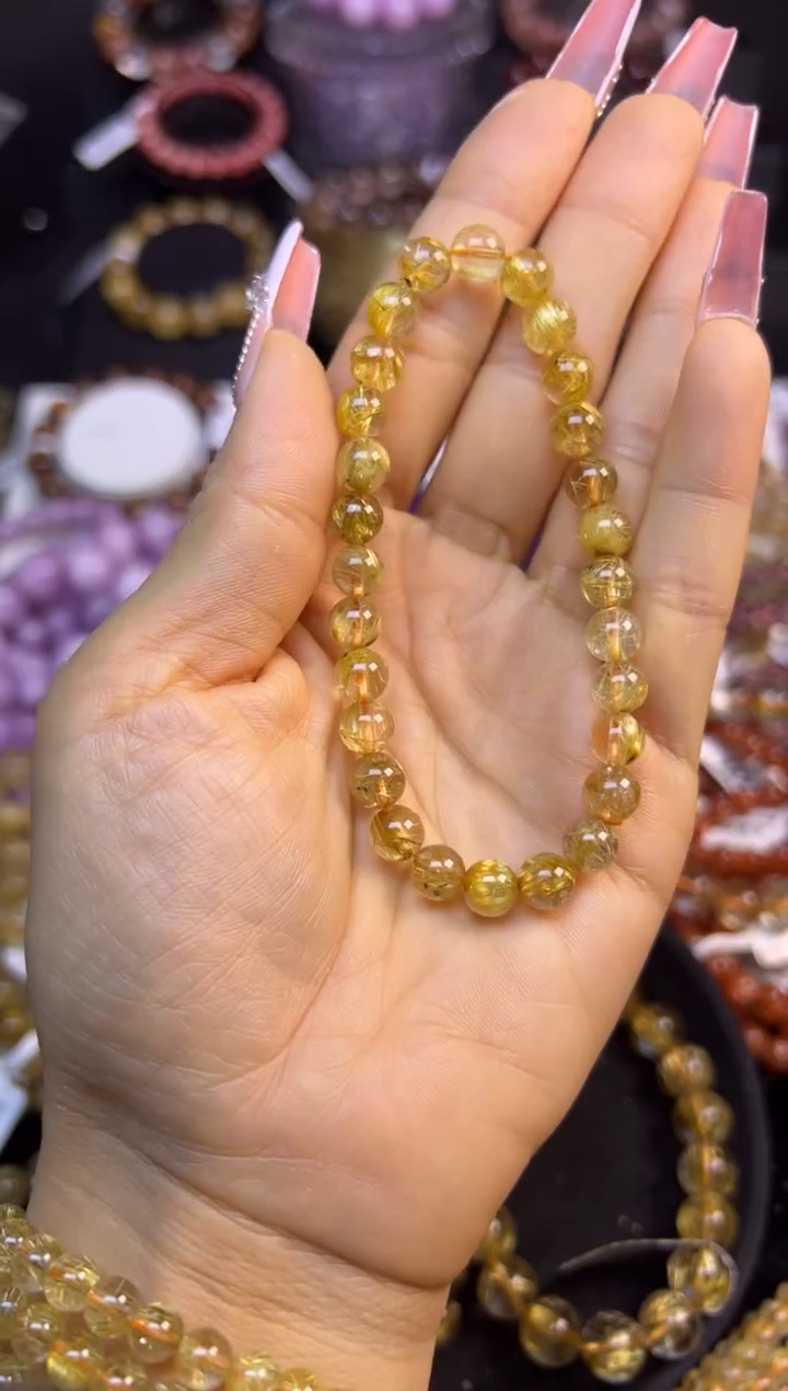 未镶嵌手串水晶金发晶7.2mm
