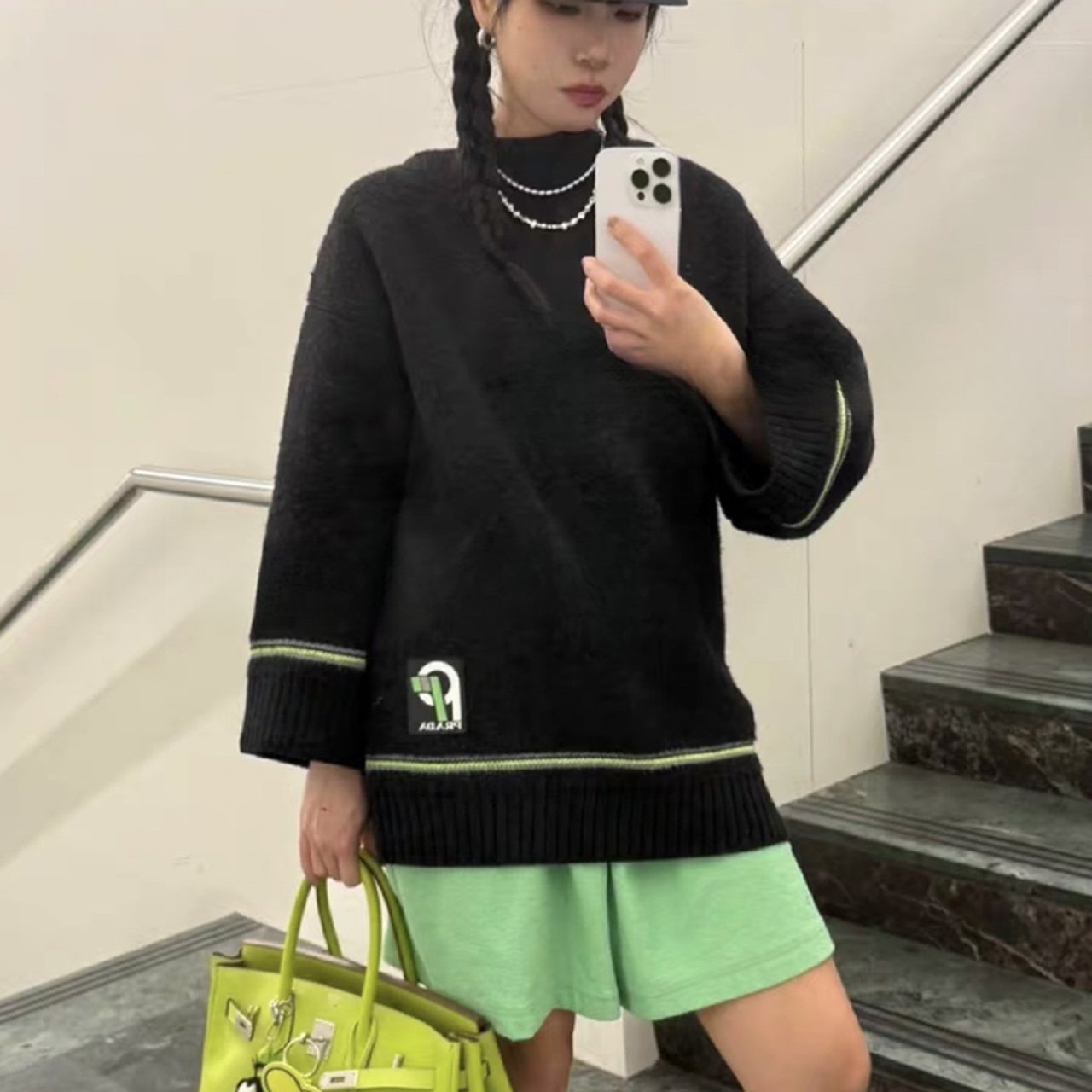 未使用 Prada/普拉达 汤/P215969619/Prada立体logo毛衣36码